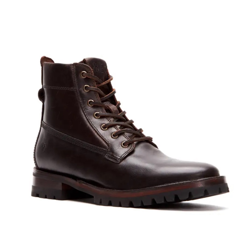 FRYE Dark Brown Leather Lace-Up Boots *NEW-NEVER WORN*